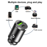 Mini Incarcator Auto Fast Charge, 100W, Negru - imagine 7