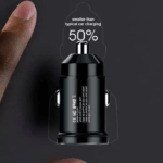 Mini Incarcator Auto Fast Charge, 100W, Negru - imagine 3