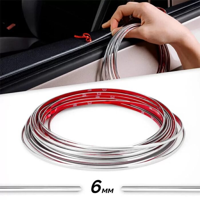 Rola Ornament autoadeziv, 6mm x 15m, culoare Crom SILVER - imagine 1