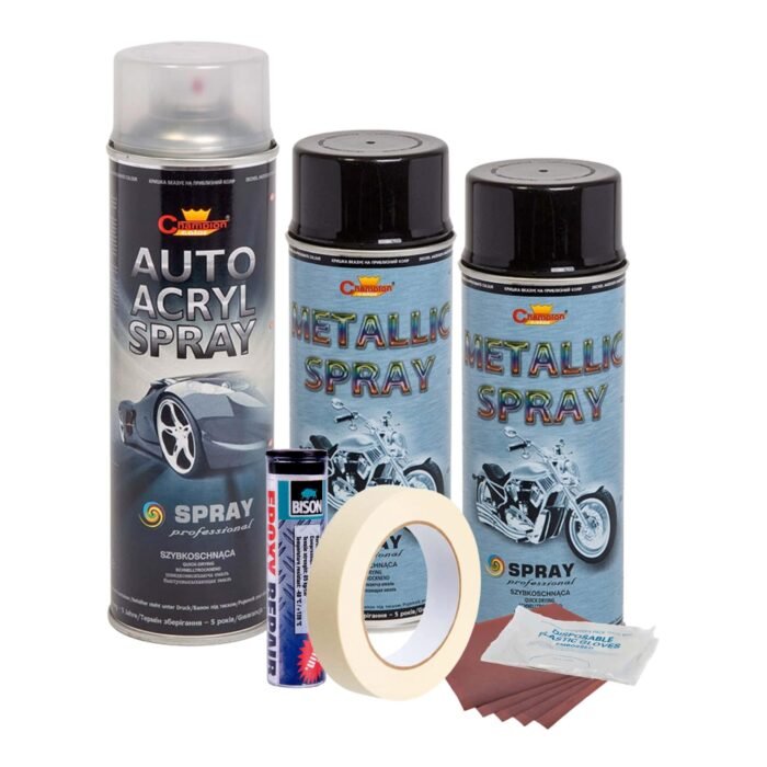 Kit complet reparatie si vopsire jante culoare Negru Metalizat, V2 - imagine 1