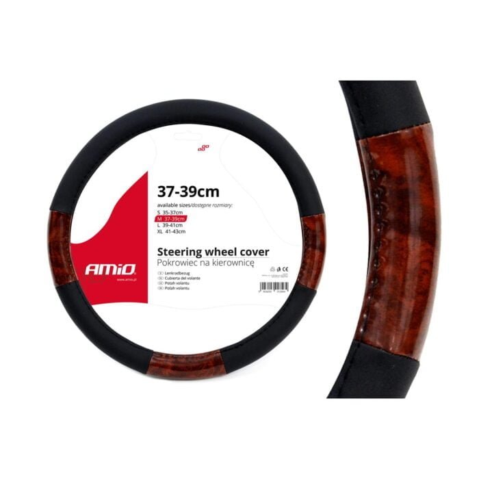 Husa volan imitatie lemn, dimensiune 37-39cm - imagine 1