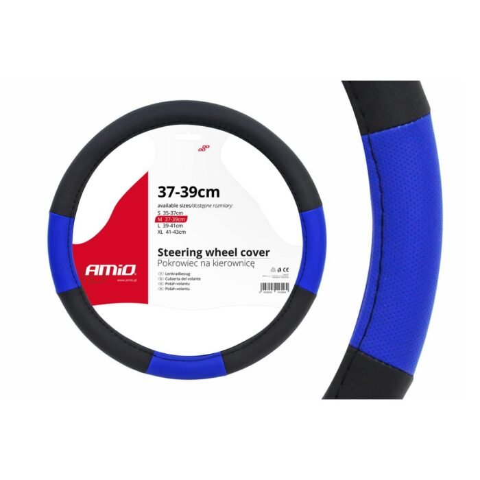 Husa volan negru cu albastru, dimensiune 37-39cm - imagine 1