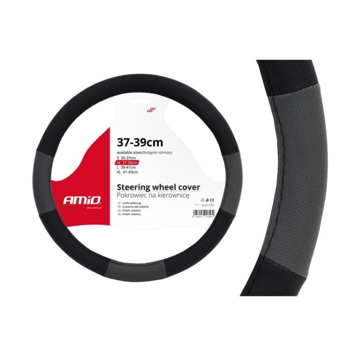 Husa volan negru + gri SWC-05-M (37-39cm) - imagine 1