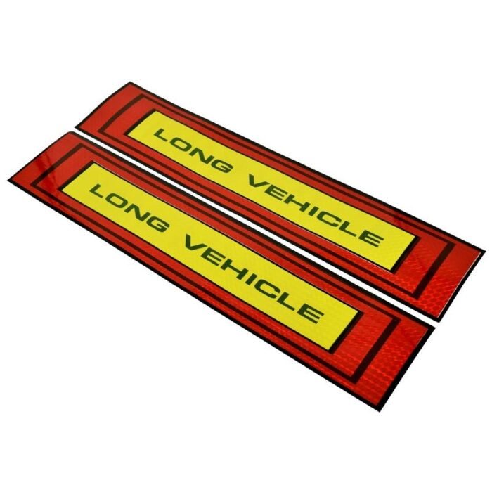 Set sticker reflectorizant pentru camion " LONG VEHICLE " 50 x 10cm - imagine 1