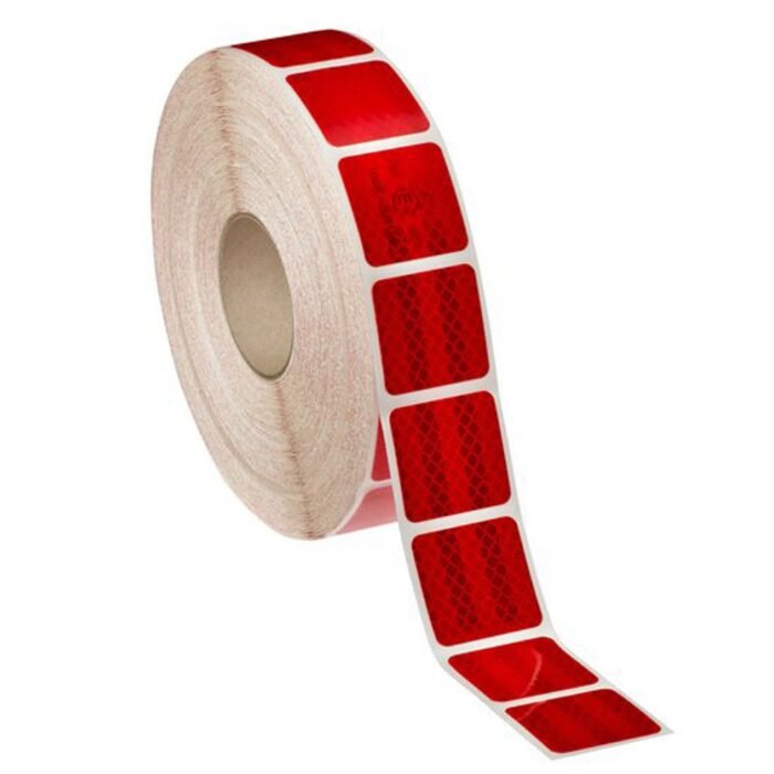 Banda reflectorizanta adeziva intrerupta pentru prelate - ROSIE (rola 5cm x 45m) - imagine 1