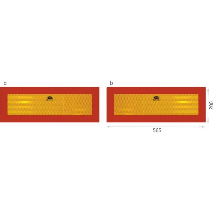 Placute reflectorizante pentru camioane 56.5x20 cm 2 buc - imagine 1
