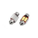 Set becuri auto cu LED CANBUS sofit compatibil C5W 10 SMD 31mm Alb 12/24V, destinat competitiilor auto sau off-road