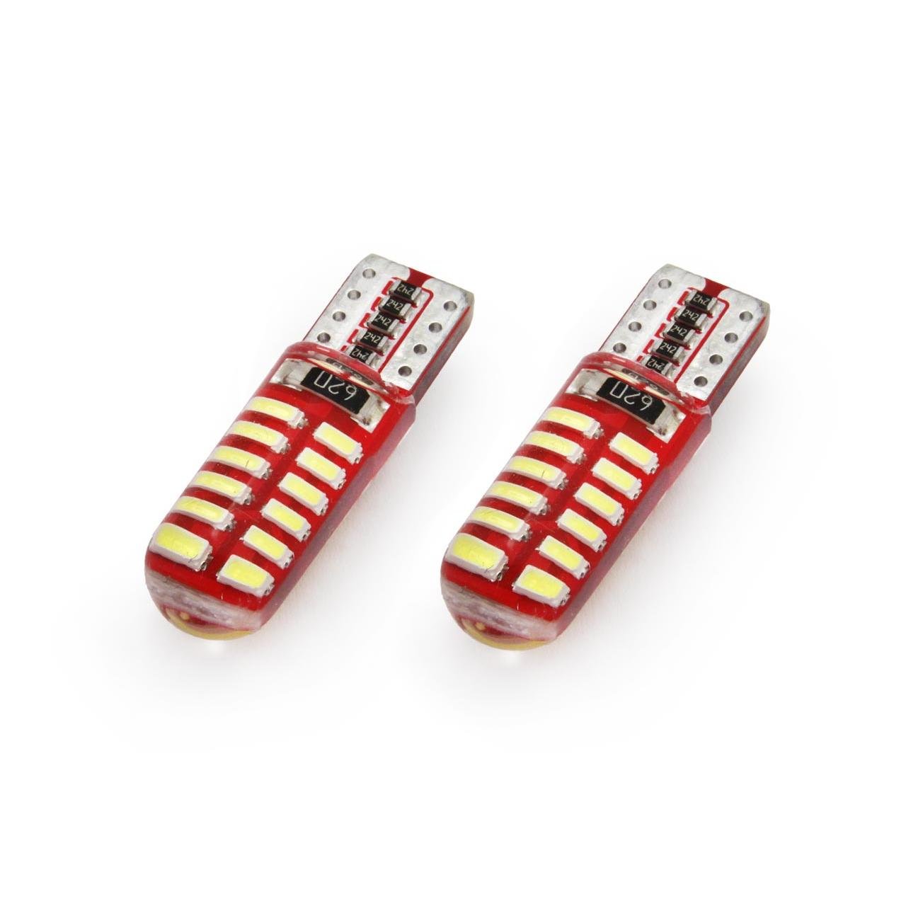 030520246634d4dc92ef6.jpeg Set becuri auto cu LED CANBUS compatibil T10e W5W 24 SMD SILCA Alb 12V, destinat competitiilor auto sau off-road - imagine 1