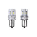 Set becuri auto cu LED CANBUS compatibil P21 R5W/R10W 22 SMD Alb 12V/24V, destinat competitiilor auto sau off-road