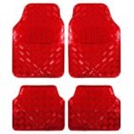 Covorase Auto Universale, model Diamond, culoare Crom Rosu