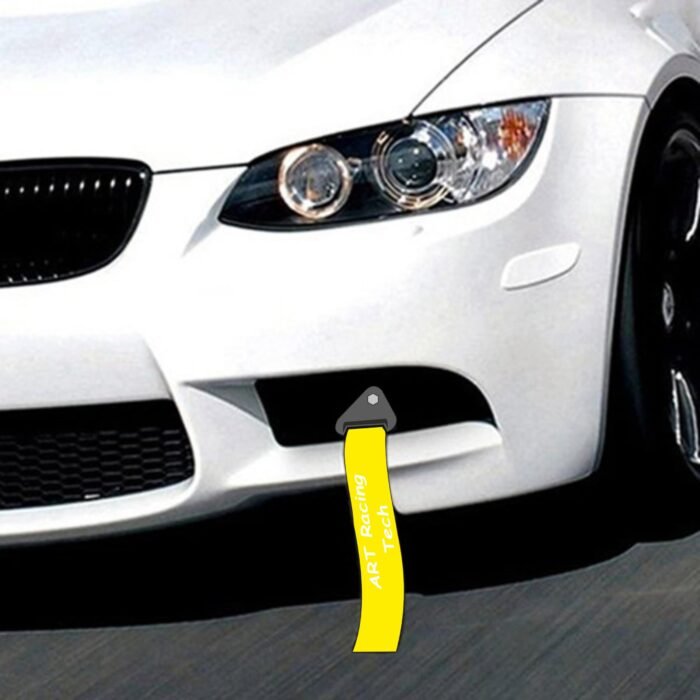 Ornament Racing de tip Curea/Sufa pentru carlig de remorcare, culoare Galben - imagine 1