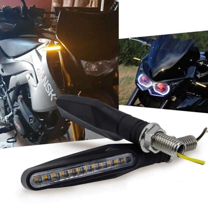 Set 2 lampi Semnalizare Moto SECVENTIALA, cu LED-uri Samsung, cu 2 functii, pozitie si semnalizare, 12V - imagine 1