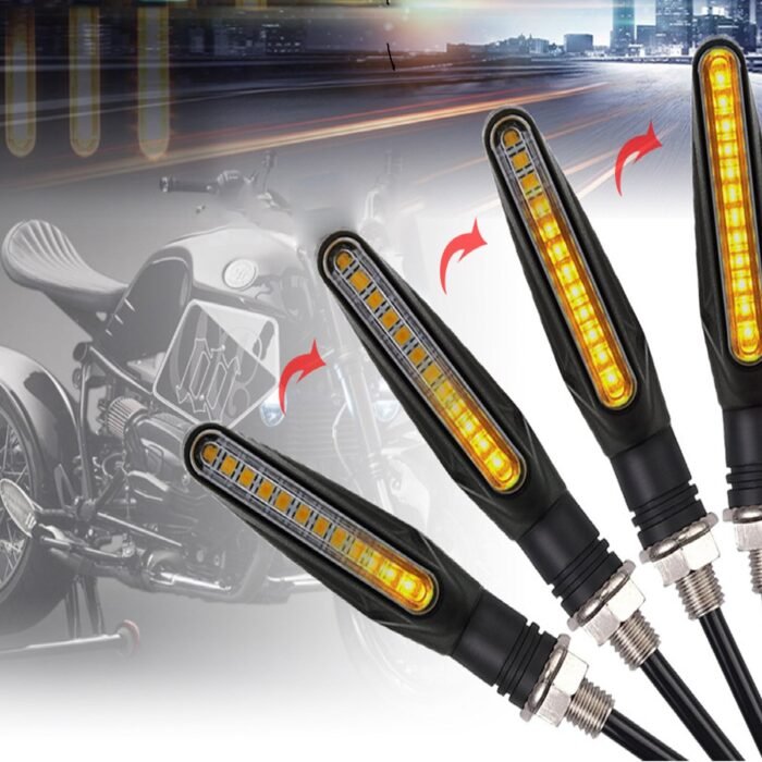 Set 2 lampi Semnalizare Moto SECVENTIALA, cu 2 functii, pozitie si semnalizare, AVX-ZD59B - imagine 1