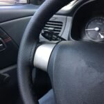 Husa volan din PIELE NEAGRA + ATA NEAGRA pentru CAMIOANE, diametru XXL - 45 cm,(se coase, aspect ORIGINAL)