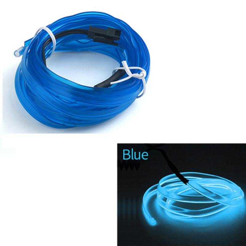 030520246634e66f31efd.jpeg Fir Neon Auto "EL Wire" culoare Albastru, lungime 1M, alimentare 12V, droser inclus - imagine 1