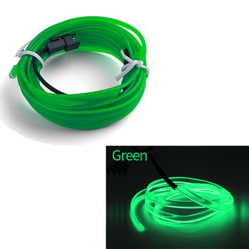 030520246634e6af51b76.jpeg Fir Neon Auto "EL Wire" culoare Verde, lungime 2M, alimentare 12V, droser inclus - imagine 1