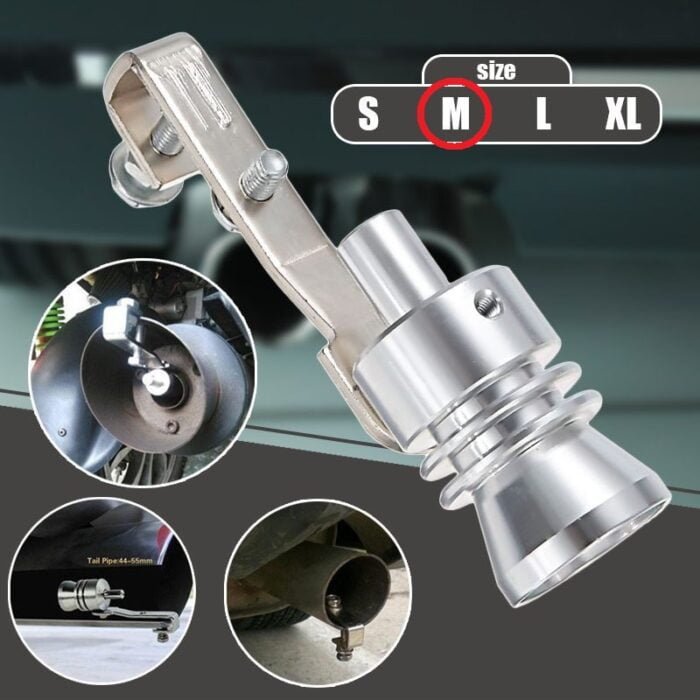 Fluier din aluminiu pentru toba marime M, compatibil cu motoare intre 1600 - 2000 cc - imagine 1