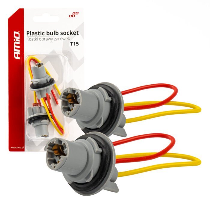 Set 2 socluri bec T15, W16W, W5W, cu garnitura din cauciuc - imagine 1