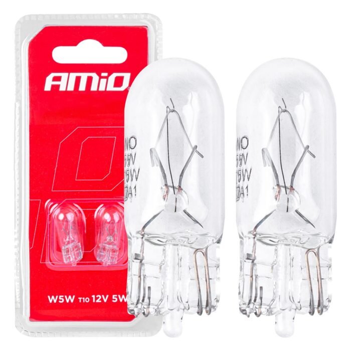 Set 2 becuri cu halogen, soclu T10, W5W, W2.1x9.5d, alimentare 12V - imagine 1