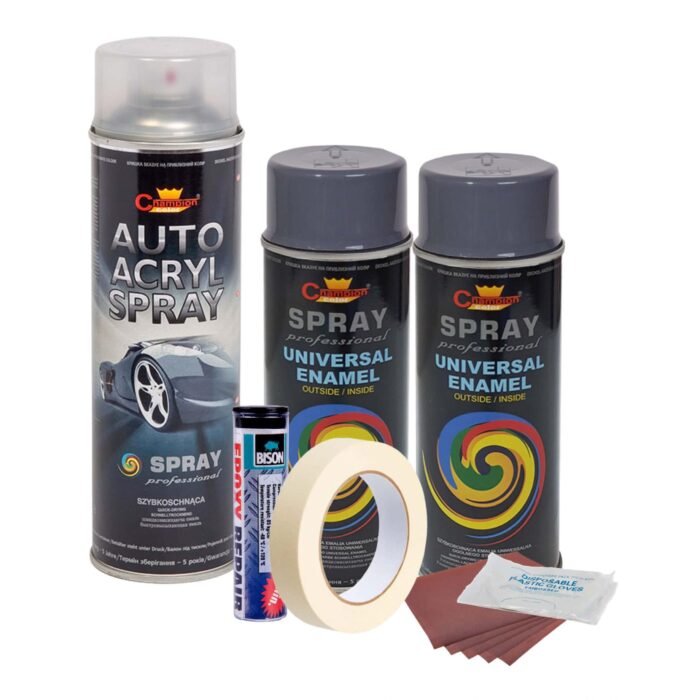 Kit complet reparatie si vopsire jante culoare Gri Inchis, V2 - imagine 1