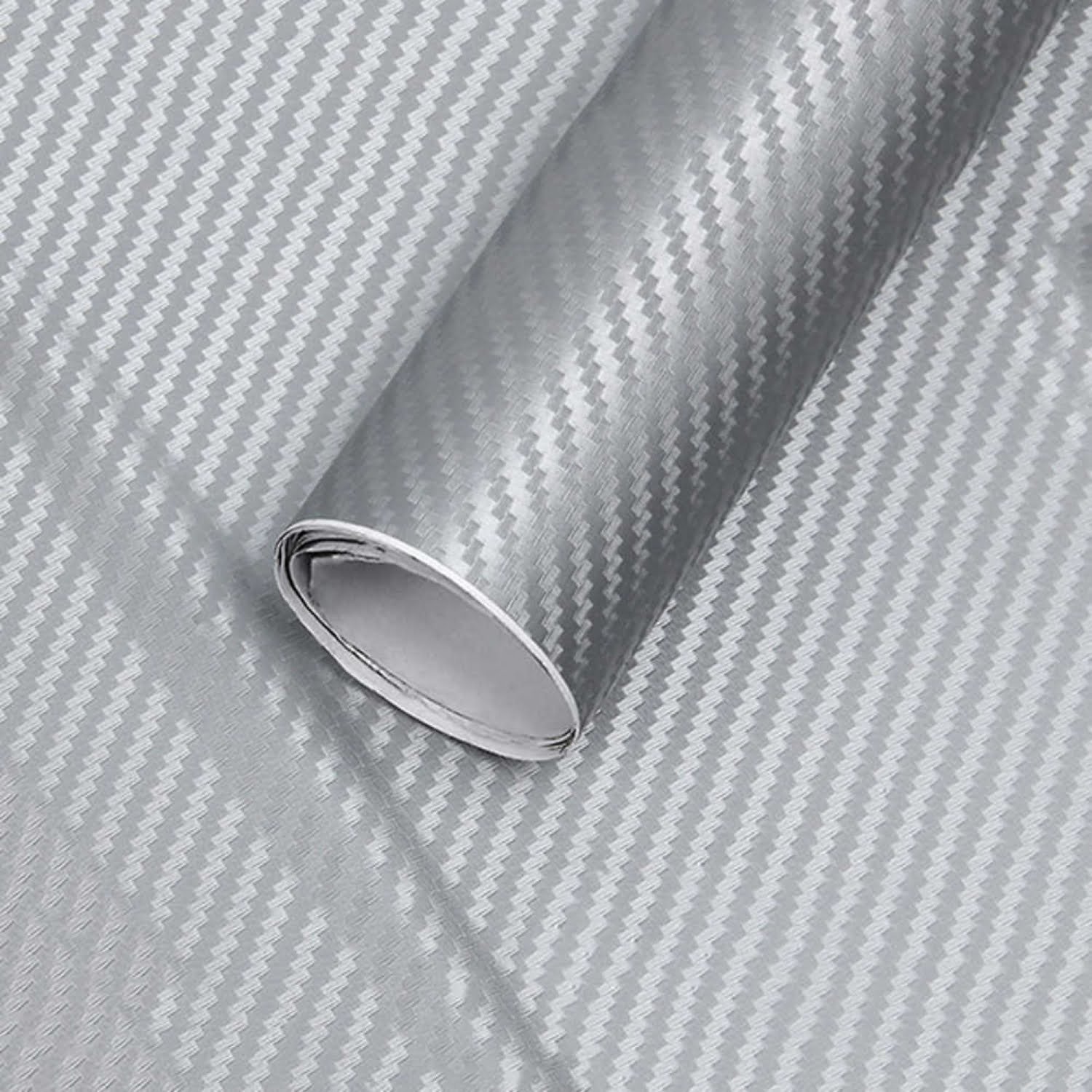 07052024663a12f3c3b0e.jpeg Folie colantare auto Carbon 3D - Argintiu (3m x 1,27m) - imagine 1