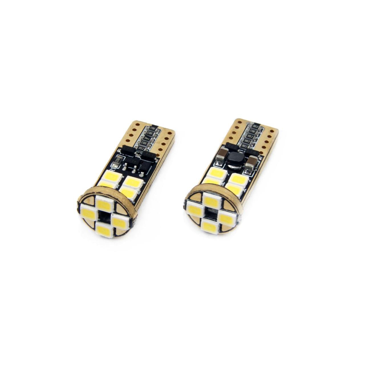 07052024663a156bf321b.jpeg Set becuri auto cu LED CANBUS compatibil T10e W5W 12 SMD Alb 12/24V, destinat competitiilor auto sau off-road - imagine 1