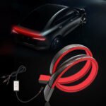 Eleron auto cu lampa stop frana suplimentara pentru autoturisme, 12V, 120cm, Carbon - imagine 5