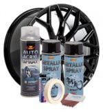 Kit complet reparatie si vopsire jante culoare Negru Metalizat, V2 - imagine 3