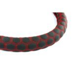 Husa volan cu cusatura rosie model Hexa SWC-23-M (37-39cm) - imagine 3