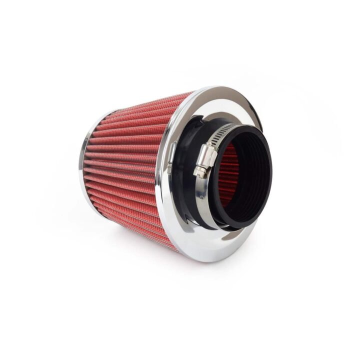 Filtru de aer conic rosu + chrome cu 3 adaptoare - imagine 3
