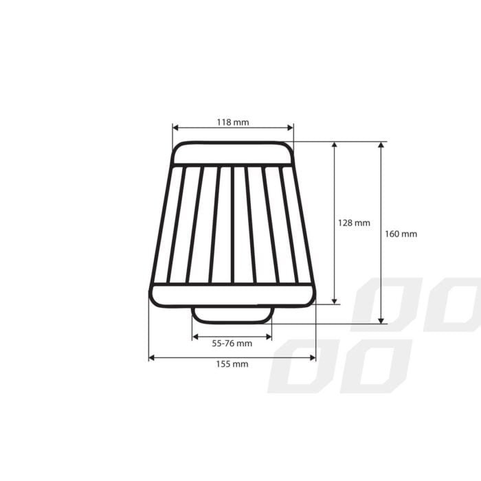 Filtru de aer conic rosu + chrome cu 3 adaptoare - imagine 5
