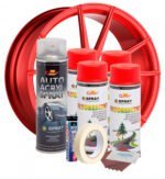 Kit complet reparatie si vopsire jante culoare Rosu Fluorescent, V4 - imagine 3