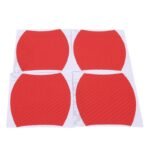 Set 4 bucati protectie zgarieturi manere usa din autocolant carbon 3D Rosu - imagine 3