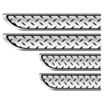 Set 4 bucati protectie praguri universale culoare crom si negru diamond - imagine 4