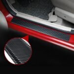 Set 4 bucati protectie praguri Carbon 3D Universal culoare neagra - imagine 3