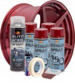 Kit complet reparatie si vopsire jante culoare Rosu Burgundy Metalizat, V4 - imagine 3