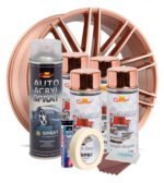Kit complet reparatie si vopsire jante culoare Cupru Metalic, V4 - imagine 3