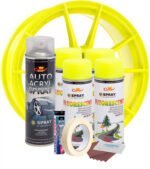 Kit complet reparatie si vopsire jante culoare Galben Fluorescent, V4 - imagine 3