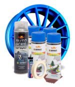 Kit complet reparatie si vopsire jante culoare Albastru Fluorescent, V4 - imagine 3