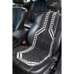 Husa auto cu bile de masaj din lemn (negru cu alb) - imagine 3