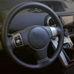 Husa volan din PIELE NEAGRA + ATA NEAGRA, diametru 37 - 39 cm (se coase, aspect ORIGINAL) - imagine 3