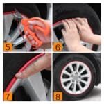 Inele de protectie si decor jante, adezive, din plastic flexibil - VERDE - imagine 5