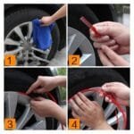 Inele de protectie si decor jante, adezive, din plastic flexibil - GRI - imagine 4