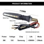 Set 2 lampi Semnalizare Moto SECVENTIALA, cu LED-uri Samsung, cu 2 functii, pozitie si semnalizare, 12V - imagine 13