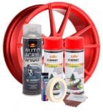 Kit complet reparatie si vopsire jante culoare Rosu Fluorescent, V2 - imagine 3