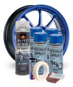 Kit complet reparatie si vopsire jante culoare Albastru Metalizat, V4 - imagine 3
