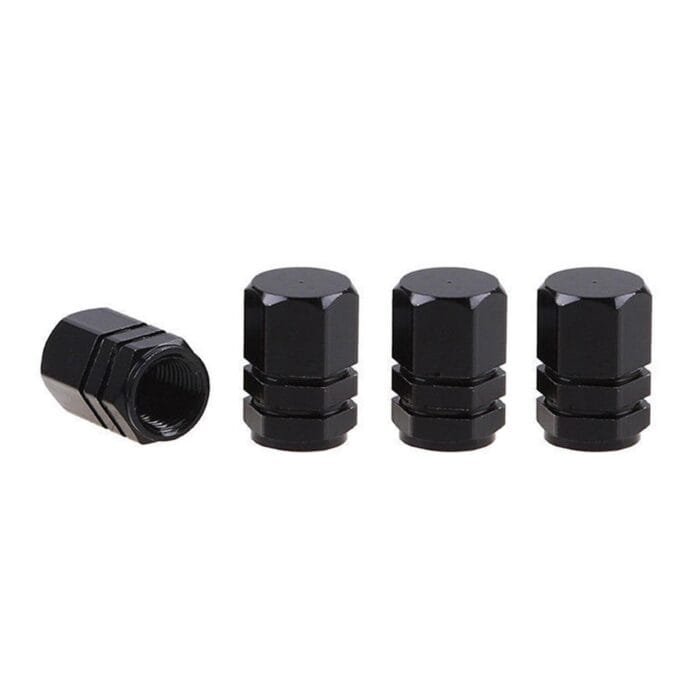 Set capacele auto pentru ventil hexagon negru 4 buc - imagine 3