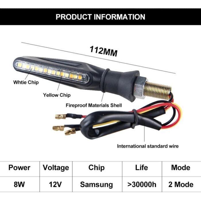 Set 2 lampi Semnalizare Moto SECVENTIALA, cu 2 functii, pozitie si semnalizare, AVX-ZD59B - imagine 12