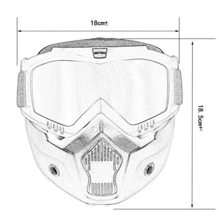 Masca de Protectie cu Ochelari Detasabili, cu destinatie Moto, ATV, SSV, QUAD - imagine 8