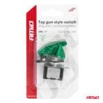 Comutator iluminat (intrerupator) cu protectie, destinatie auto, moto, ATV, SSV, Off-Road, model "TOP GUN", tensiune 12V - 24V, culoare Verde - imagine 5